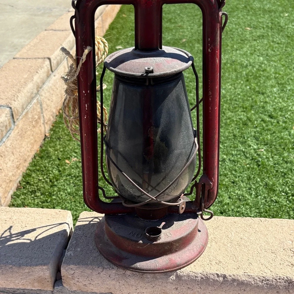 Vintage Red Lantern Home Accent